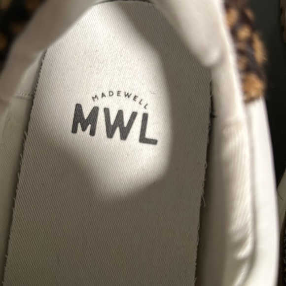 Madewell Kickoff Trainer Sneakers Leather Animal Print Mix Calf Hair  Sz 10 - Picture 6 of 7